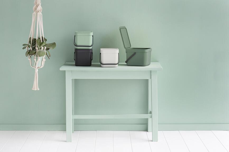 Sort & Go Poubelle de Tri 6 L, gris clair