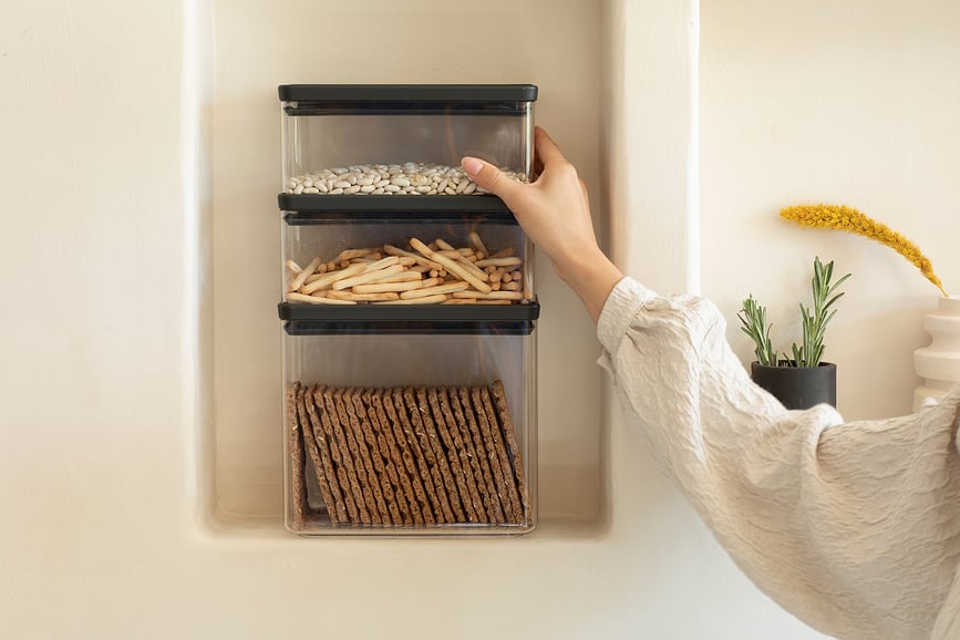 Tasty+ Boîtes de Conservation 1,5 L et 3,5 L, gris clair, Lot de 3