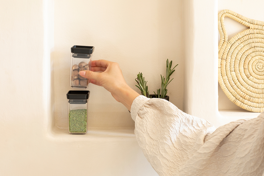 Tasty+ Posode za shranjevanje, 150 ml, temno sive, 2 kosa