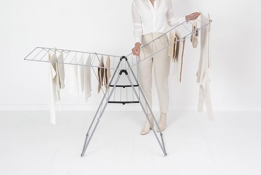 Tendedero Hangon, 181 cm, gris metalizado