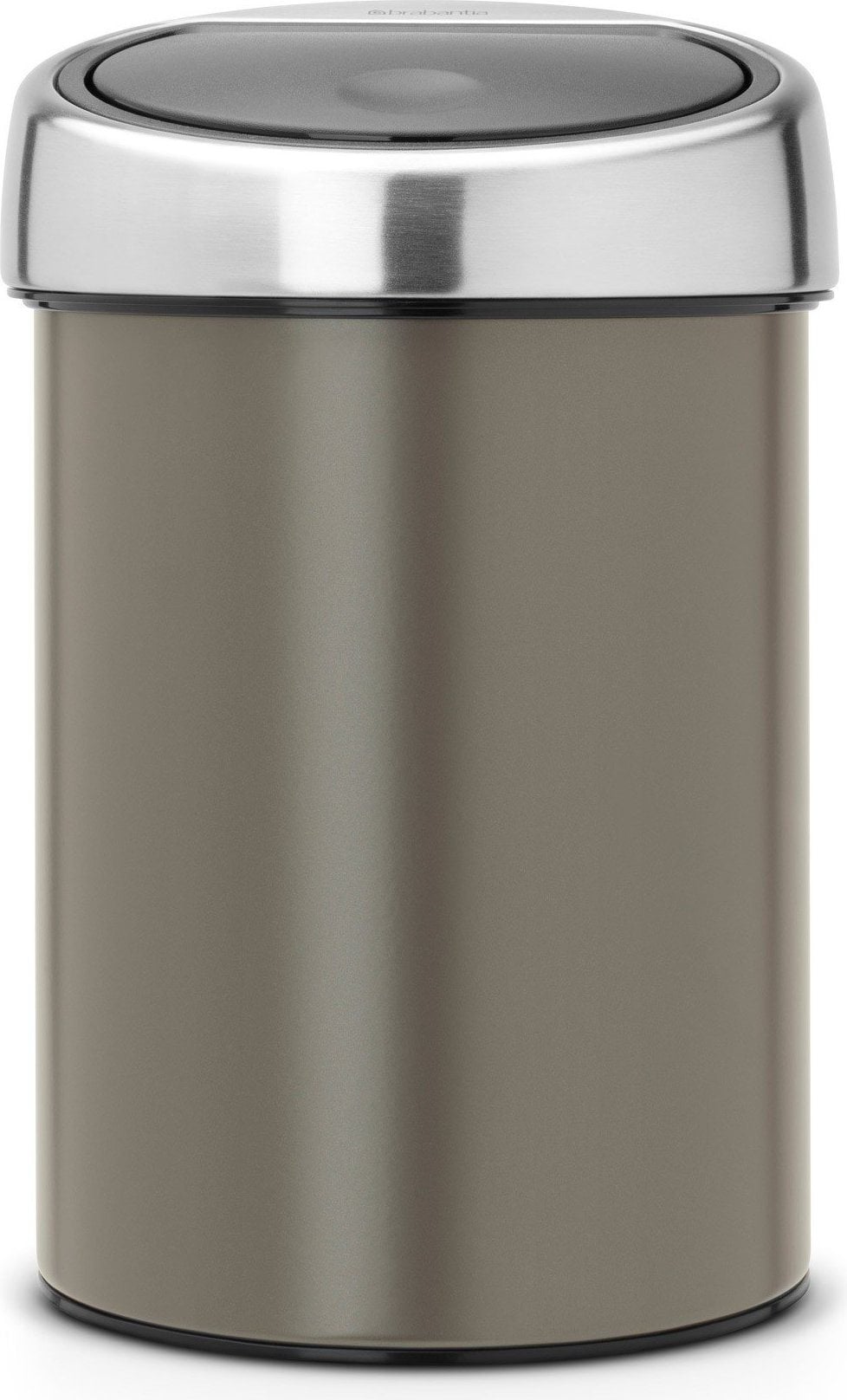 Touch Bin Mülleimer 3 l metallisch Platin matt mit Stahldeckel