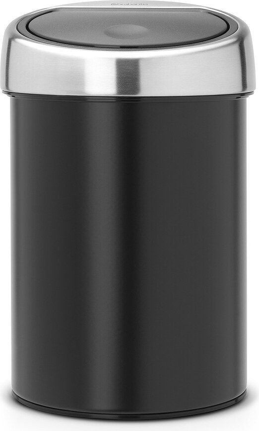 Touch Bin Mülleimer 3 l schwarz mit Stahldeckel