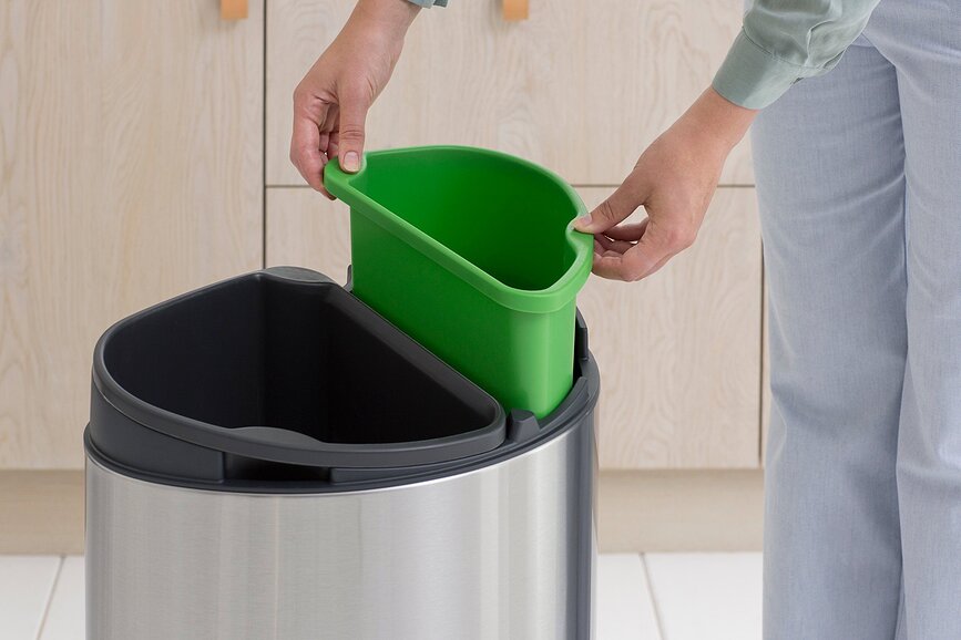 Touch Bin New Recycle Κάδος Απορριμμάτων Ανακύκλωσης διπλός, 10 + 23 lt, ανοξείδωτο ατσάλι, ματ, FPP