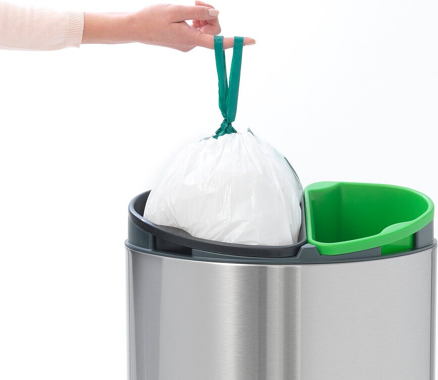 Touch Bin New Recycle Poubelle de tri sélectif, 10 + 23 L, acier mat FPP