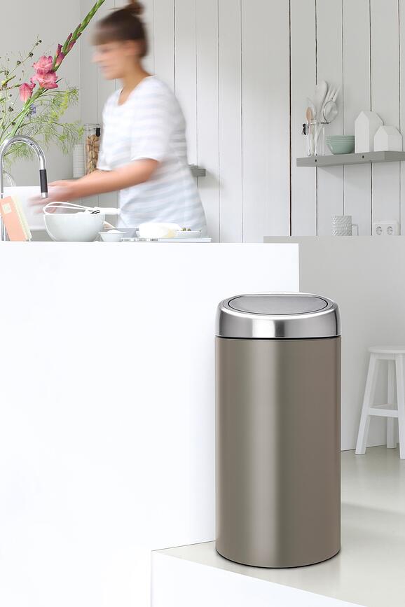 Twin Bin Κάδος Ανακύκλωσης διπλός, ανοξείδωτο ατσάλι ματ, ανθεκτικός στις δαχτυλιές