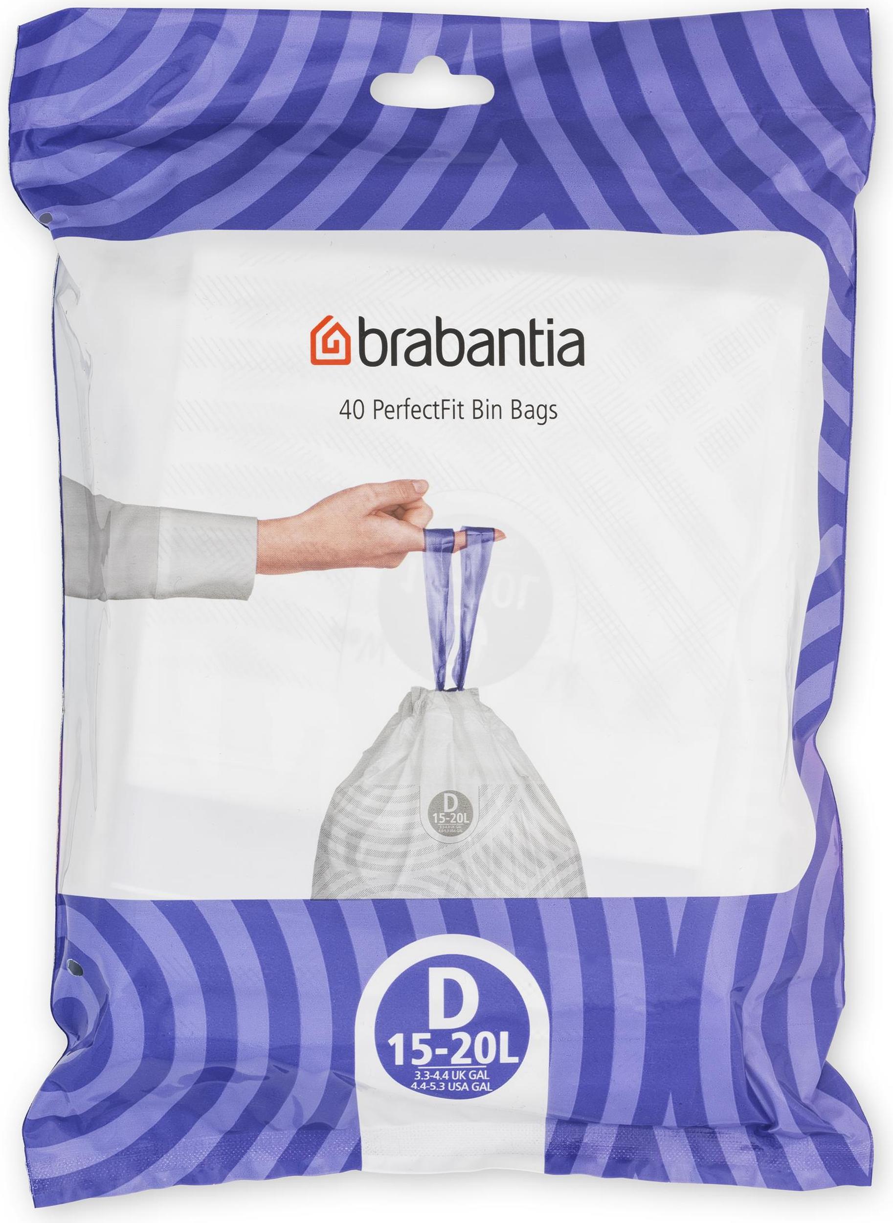 Worki na śmieci Brabantia PerfectFit rozmiar D 15-20 l 40 szt.