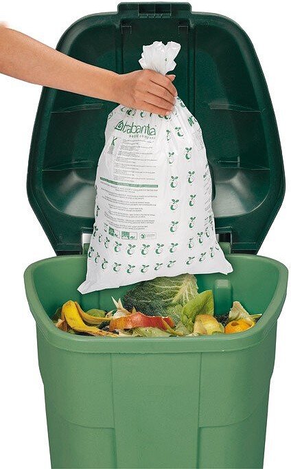 Bolsas biodegradables para compost Brabantia, 6 L, tamaño S, 10 unidades