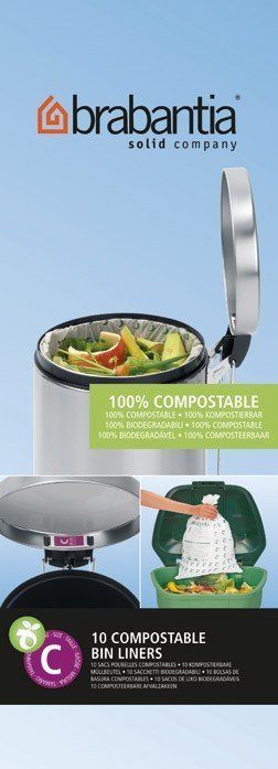 Brabantia Biomülltüten für Kompost Größe C 10-12 l bioabbaubar 10 St.