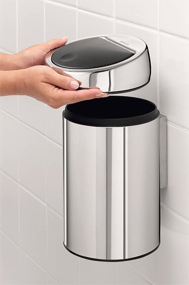 Touch Bin Koš 3 l bijeli s čeličnim poklopcem