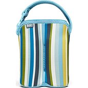 Bottle Buddy Two compatment baby bottle cover blue stripe