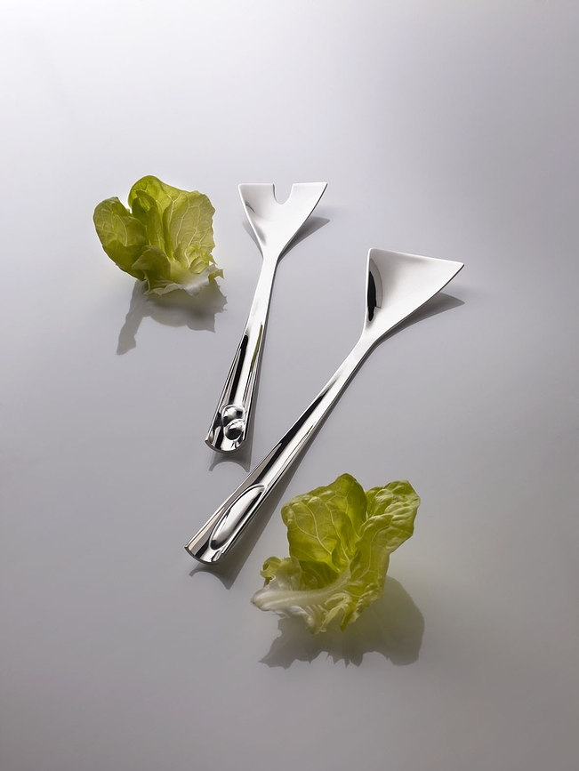 Acqua Salad Servers, silver, 2 pcs.