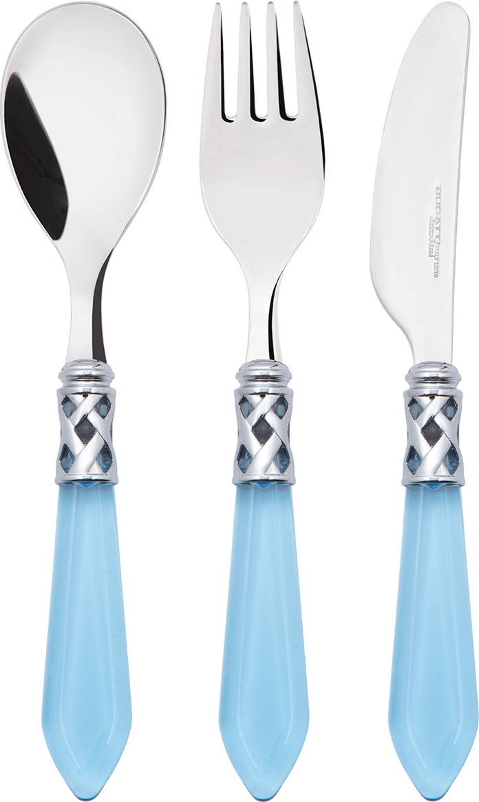 Aladdin Kinderbesteck transparent blau, 3-teilig
