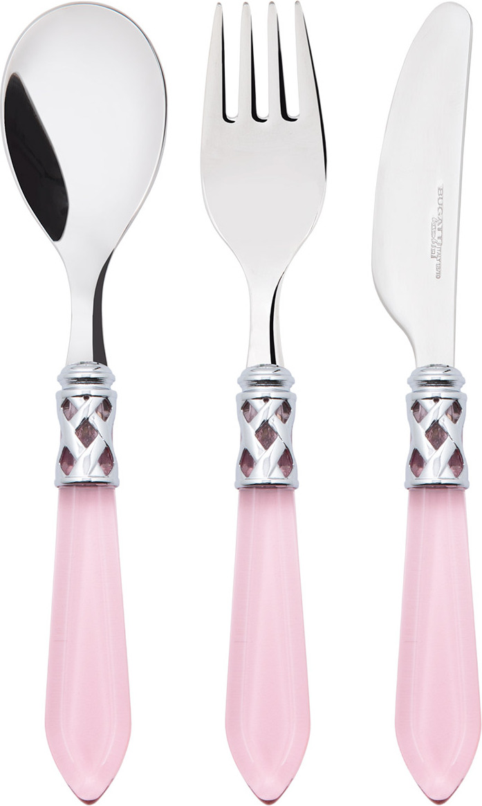 Aladdin Kinderbesteck transparent rosa, 3-teilig