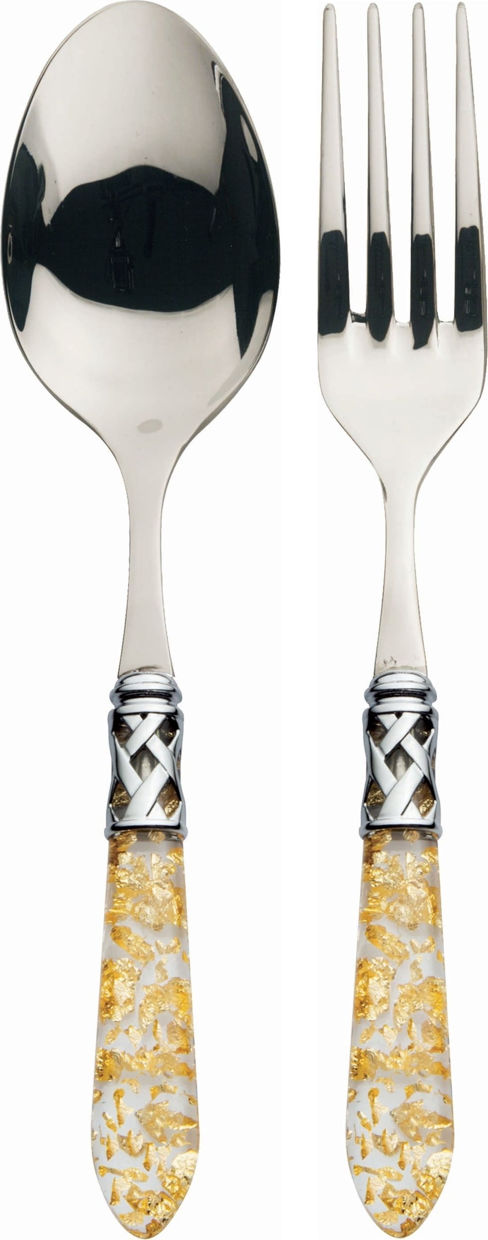 Aladdin Servierbesteck, gold-stahl, 2-teilig
