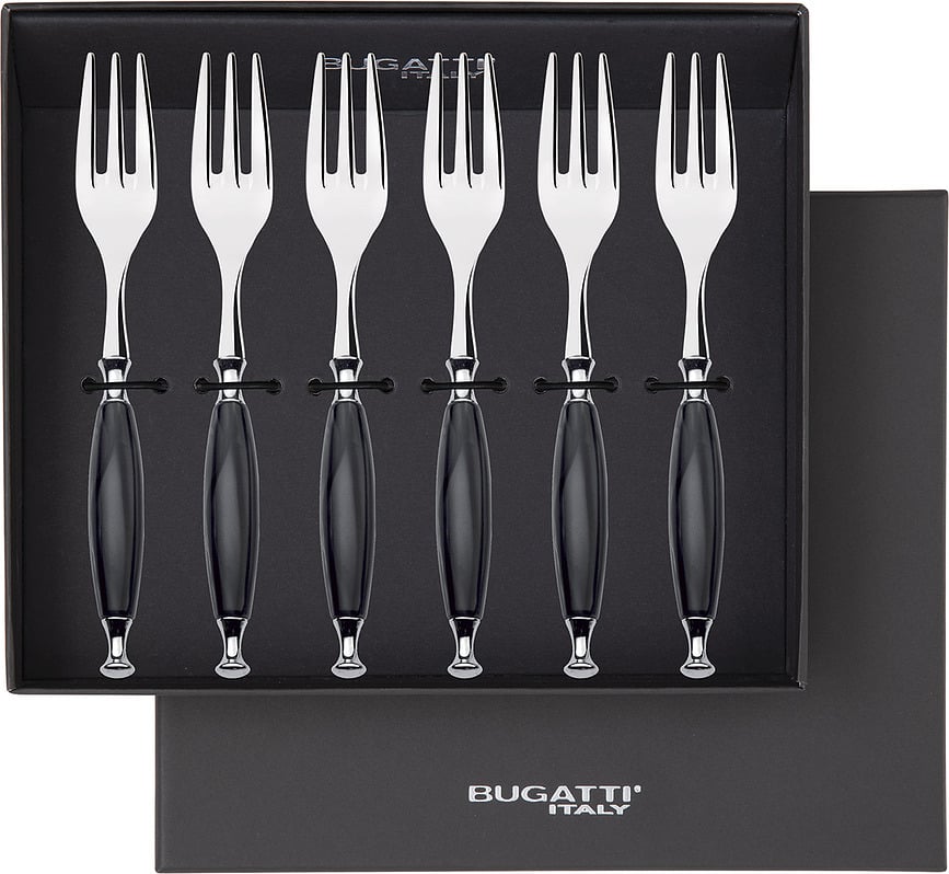 Country Cake Forks, black, in gift box, 6 pcs.