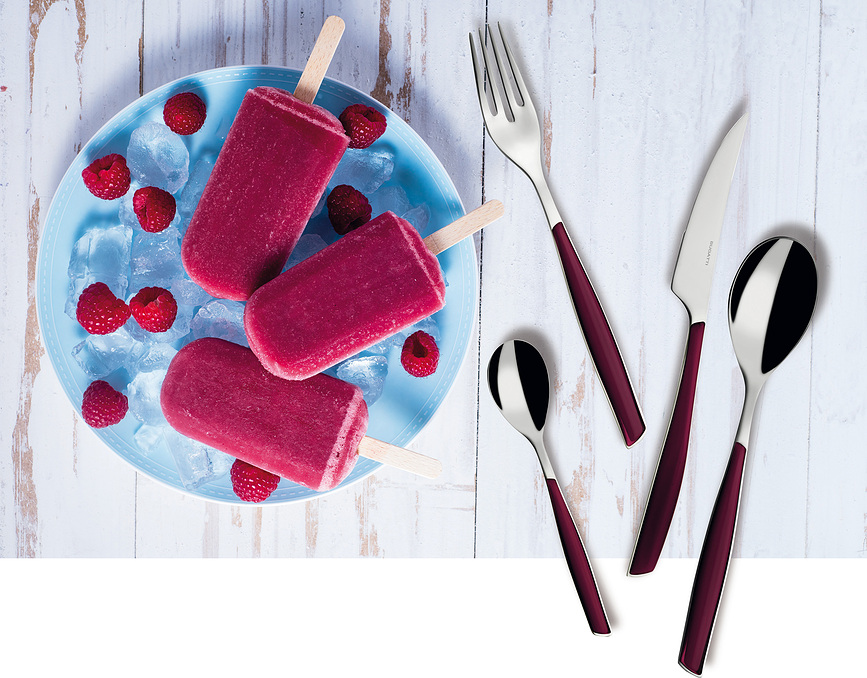Galda piederumu komplekts Glamour, bordo, 24 daļu komplekts