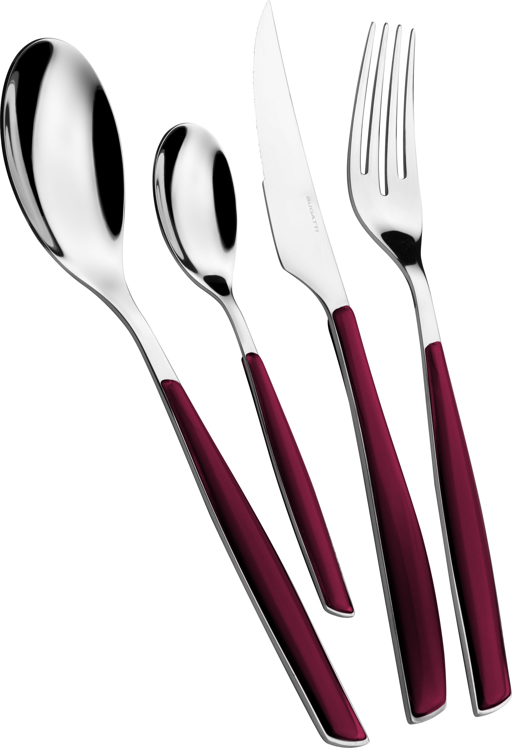 Glamour Besteckset, bordeaux, 24-teilig