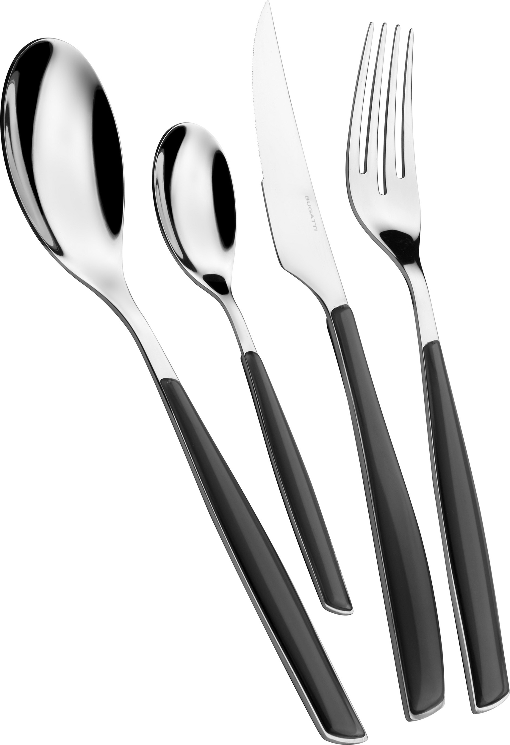 Glamour Besteckset, schwarz, 24-teilig