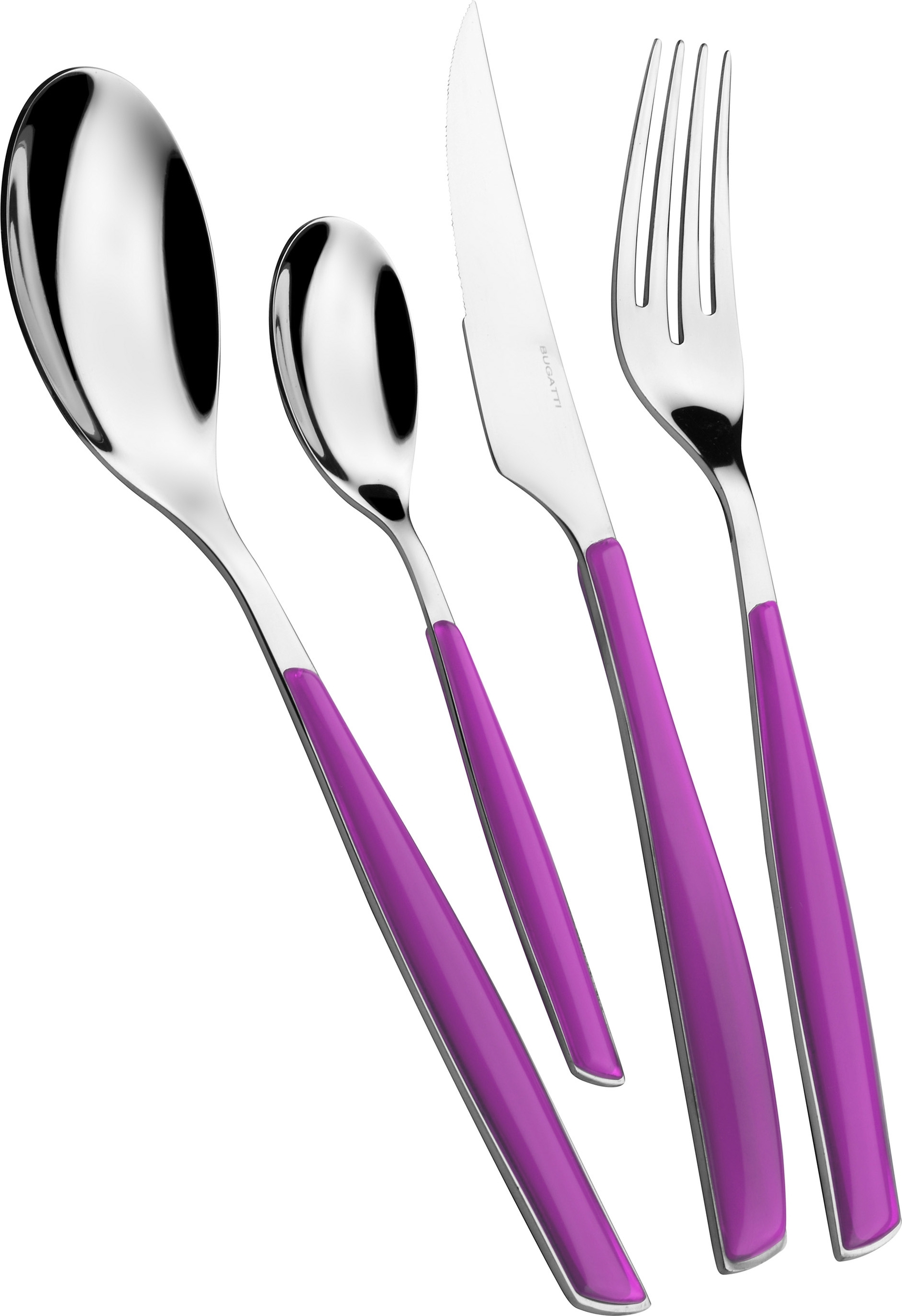 Glamour Besteckset, violett, 24-teilig