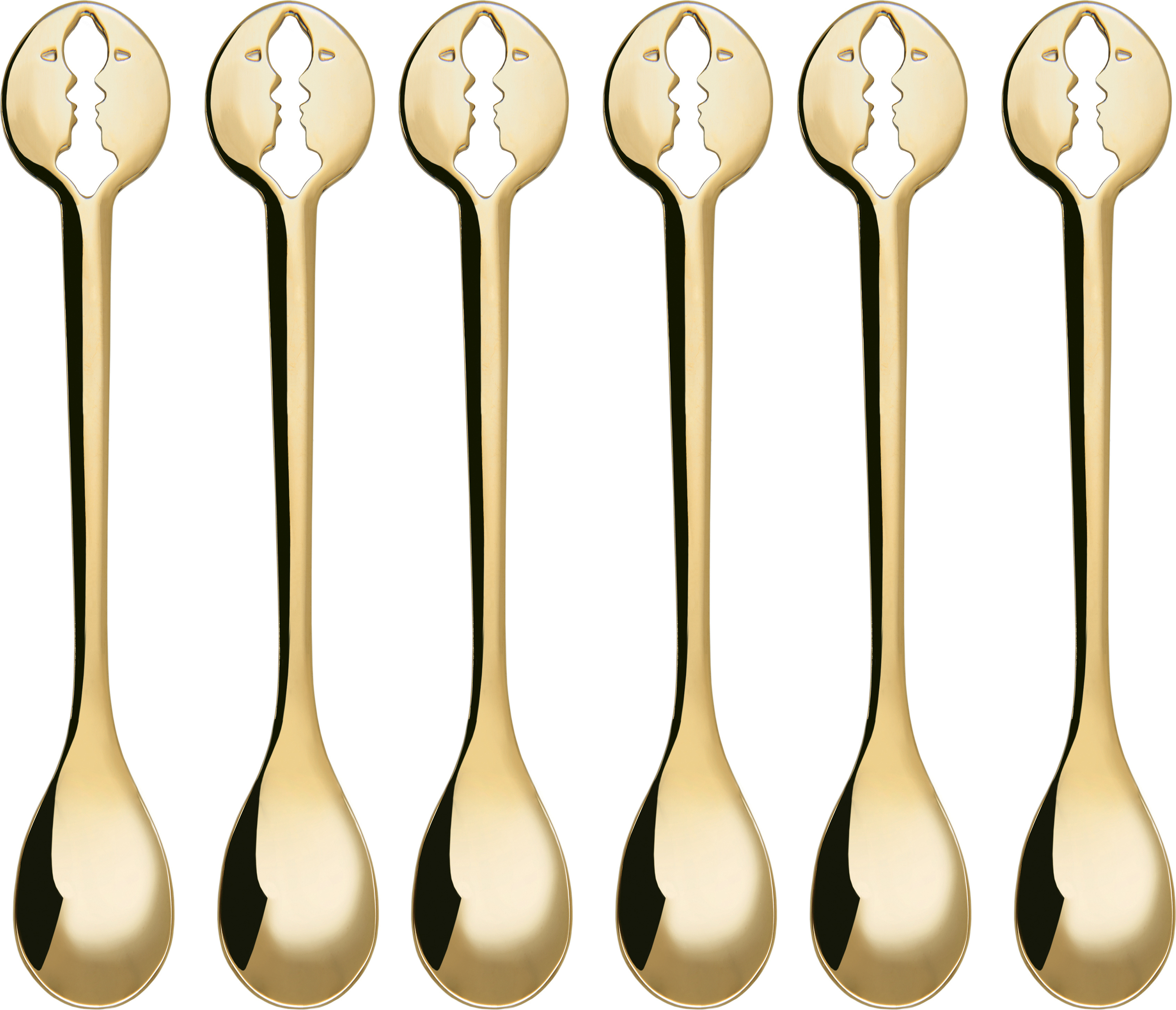 Kaffeelöffel Kiss, gold, 6 St.