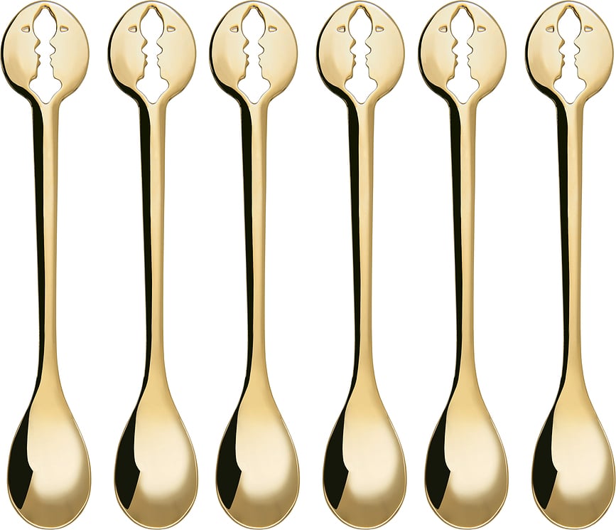 Kaffeelöffel Kiss, gold, 6 St.