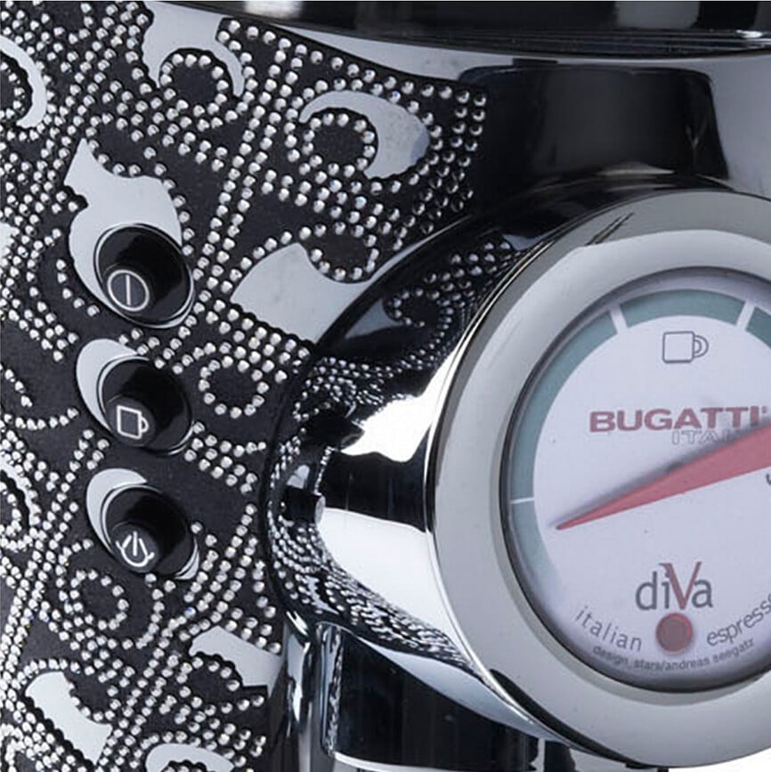 Kafijas automāts Diva melns ar 600 Swarovski kristāliem