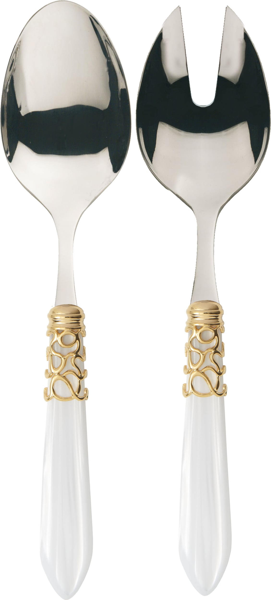 Melodia Gold Salatbesteck weiß, 2-teilig