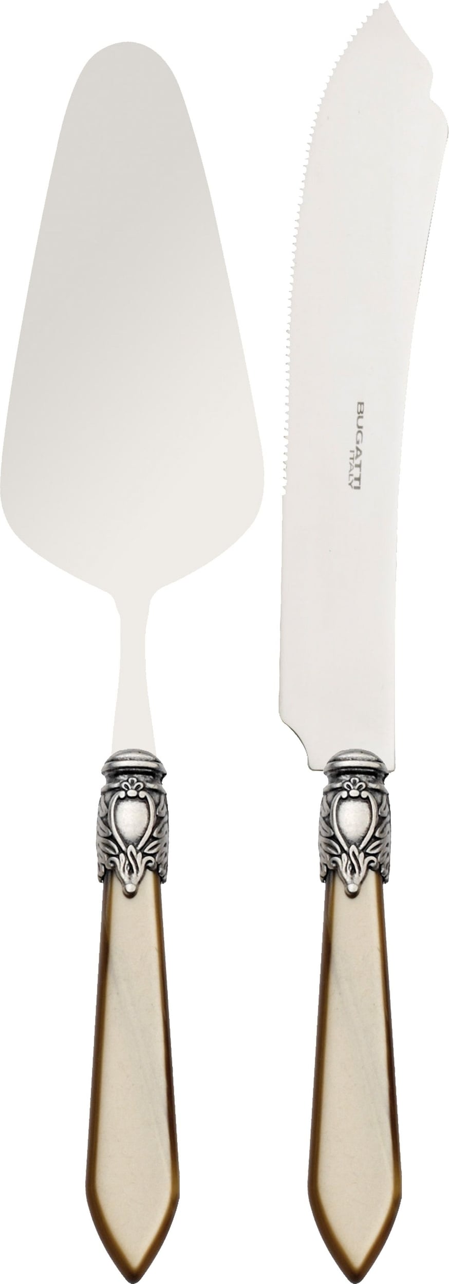 Oxford Tortenheber und Messer, braun, im Geschenkkarton, 2-teilig