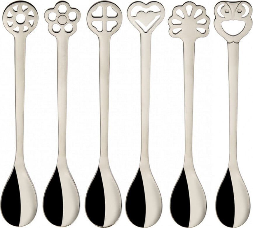 Portafortuna Coffee Spoons, silver, in Gift Box, 6 pcs.