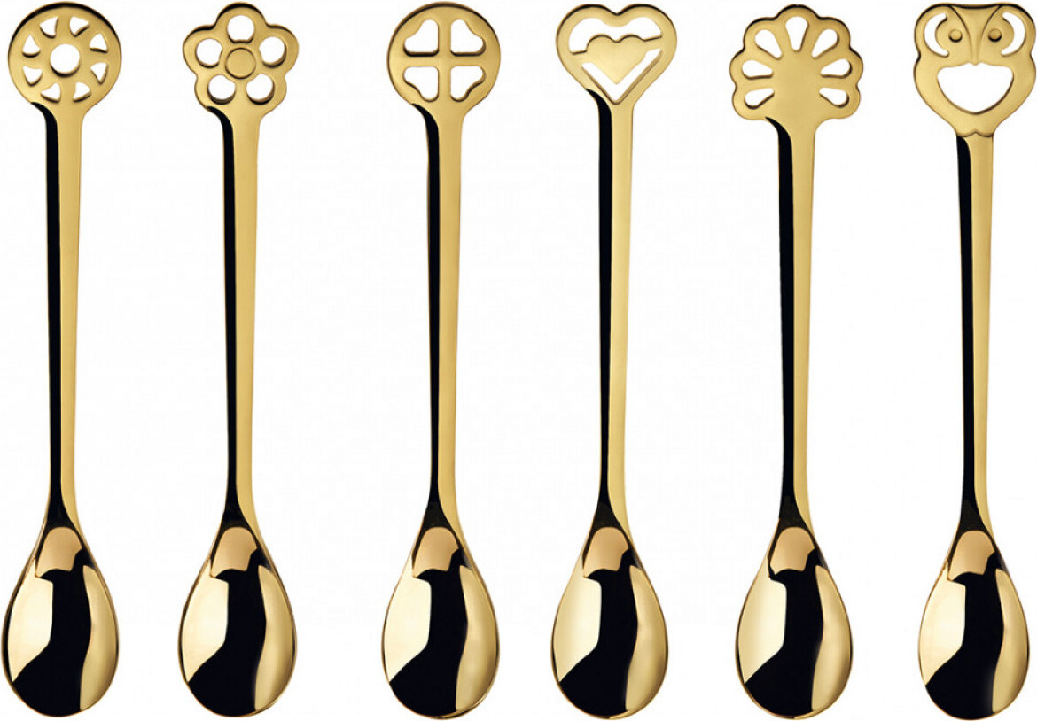 Portafortuna Kaffeelöffel goldfarben im Geschenkkarton, 6 St.