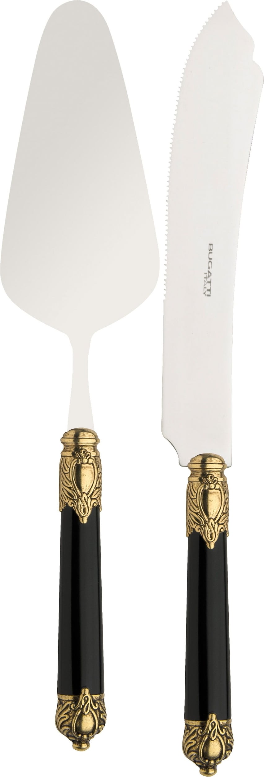 Rinascimento Tortenheber und -messer, schwarz, im Geschenkkarton, 2-teilig