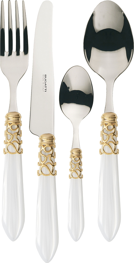 Service de couverts Melodia Gold blanc, 24 pièces