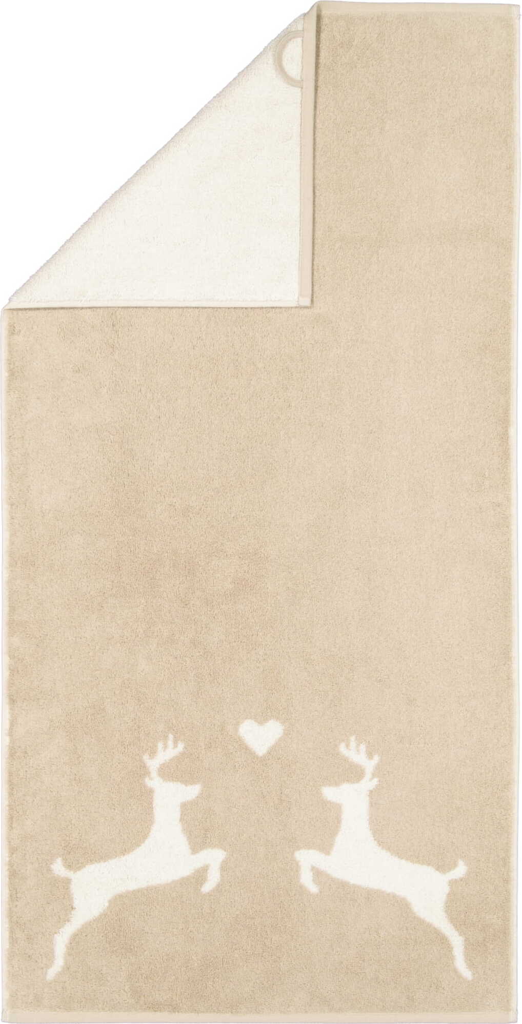 Alpenchic Hirsche Handtuch 50 x 100 cm, natur