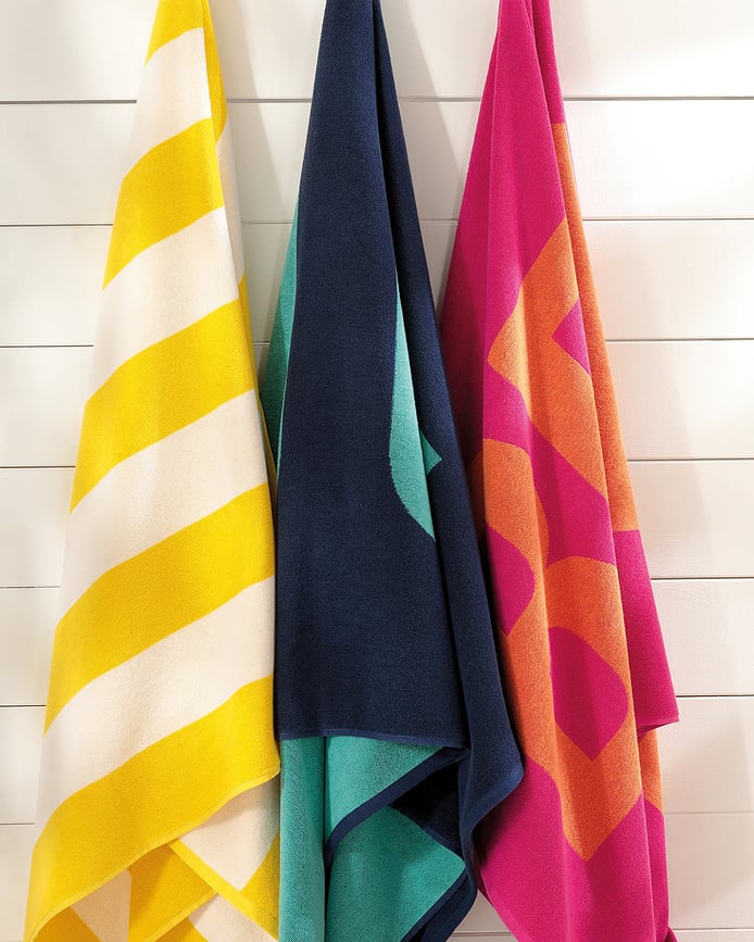 Beach Stripes håndklæde 90 x 180 cm, hvid-gul
