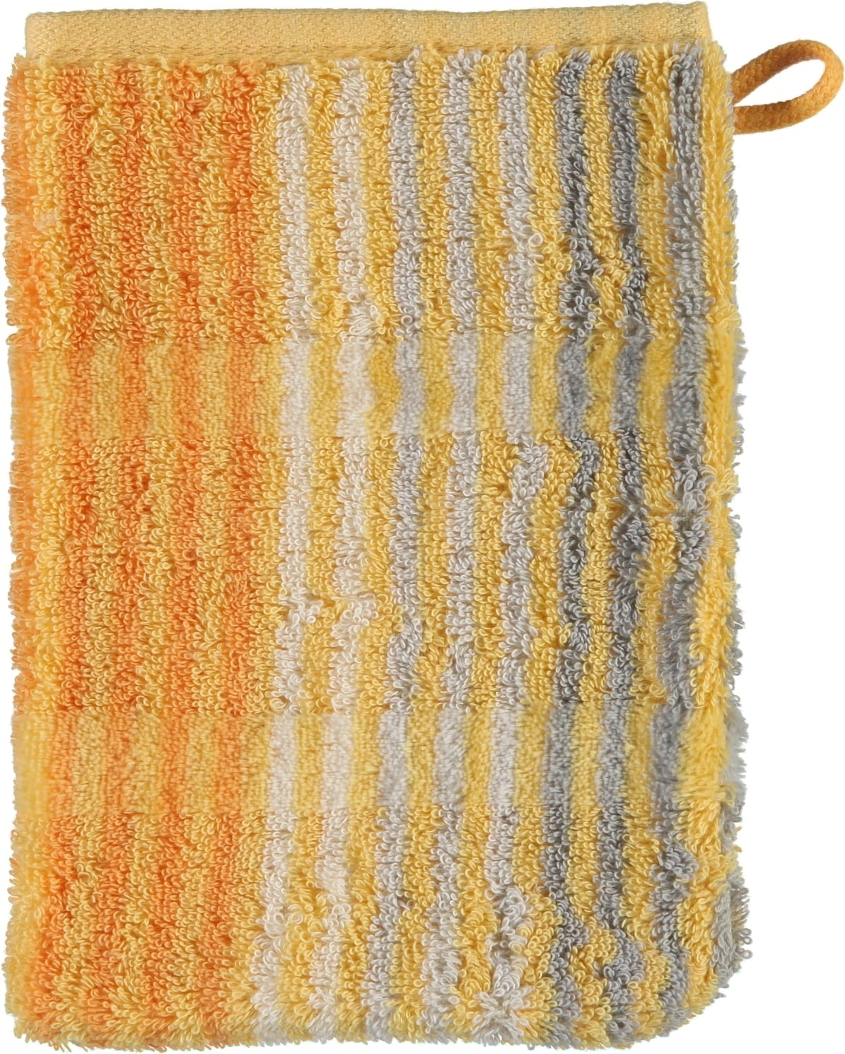 Cashmere Badehandschuh 16 x 22 cm gestreift Helles Orange