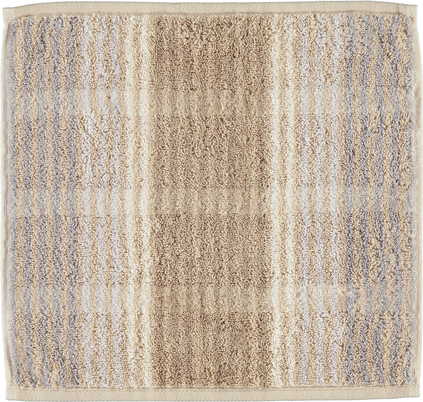 Cashmere Handtuch 30 x 30 cm gestreift sandfarbig