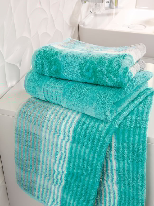 Cashmere Serviette de Bain jacquard, 50 x 100 cm, orange clair