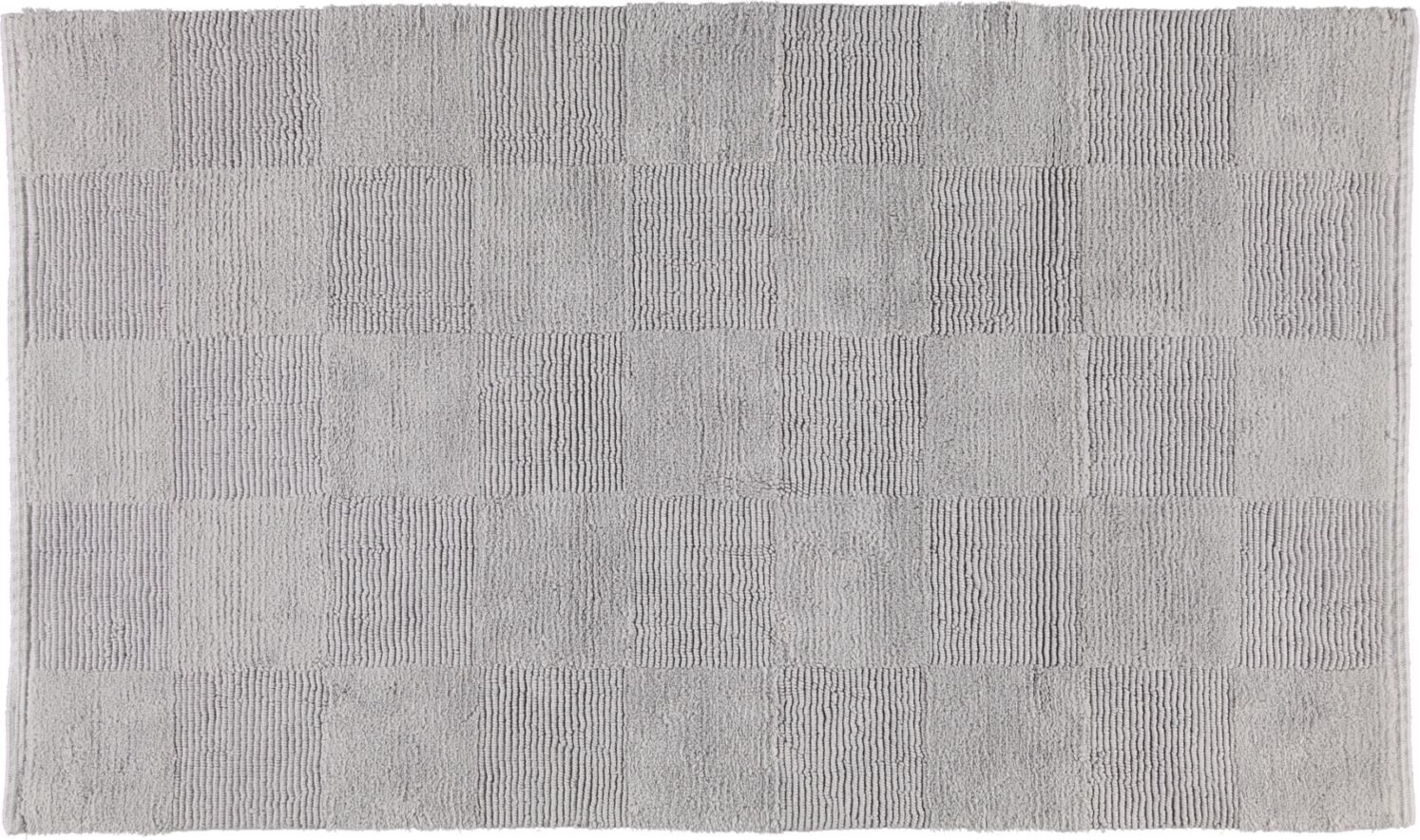 Cawo Badezimmer-Teppich 60 x 100 cm Schachbrett platinfarbig handgewebt