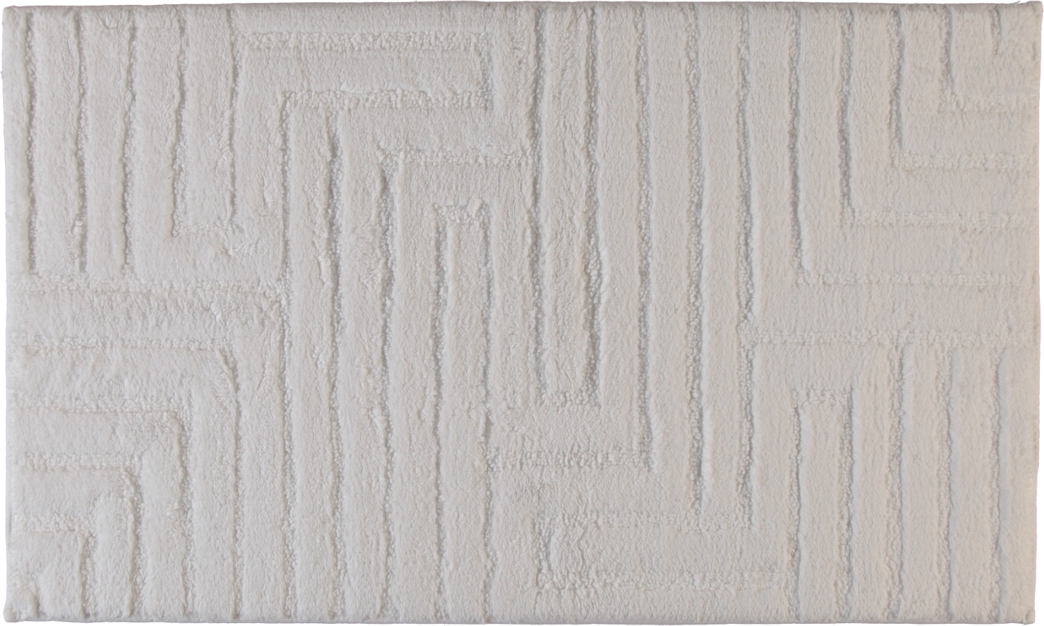 Cawo Badezimmer-Teppich 60 x 100 cm weiß geprägt