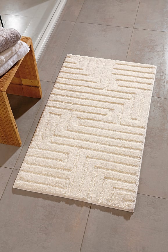 Cawo Tapis de Bain gaufré, 70 x 120 cm, argenté