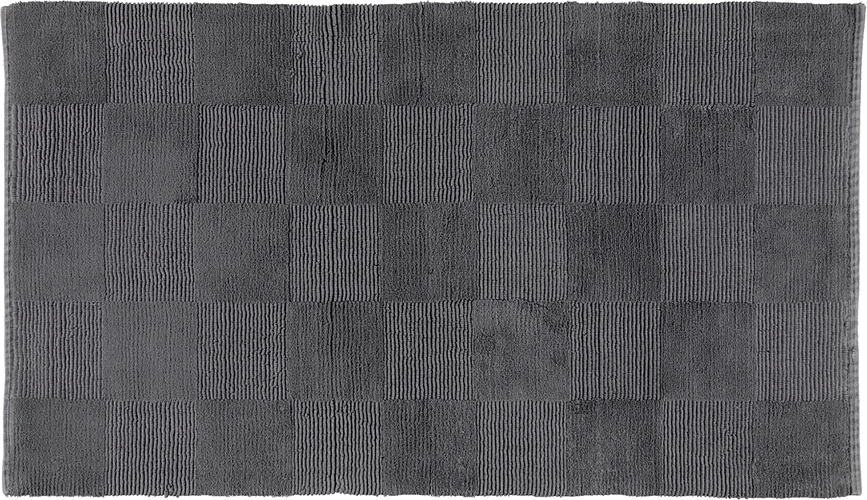 Cawo Tapis de Bain tissé à la main, motif damier, 60 x 100 cm, anthracite