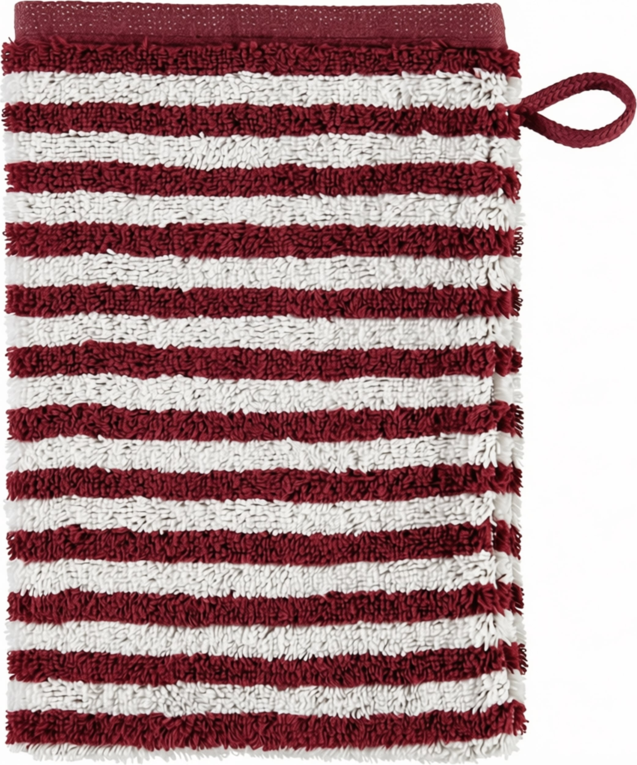 Club Waschhandschuh gestreift 16 x 22 cm, bordeaux