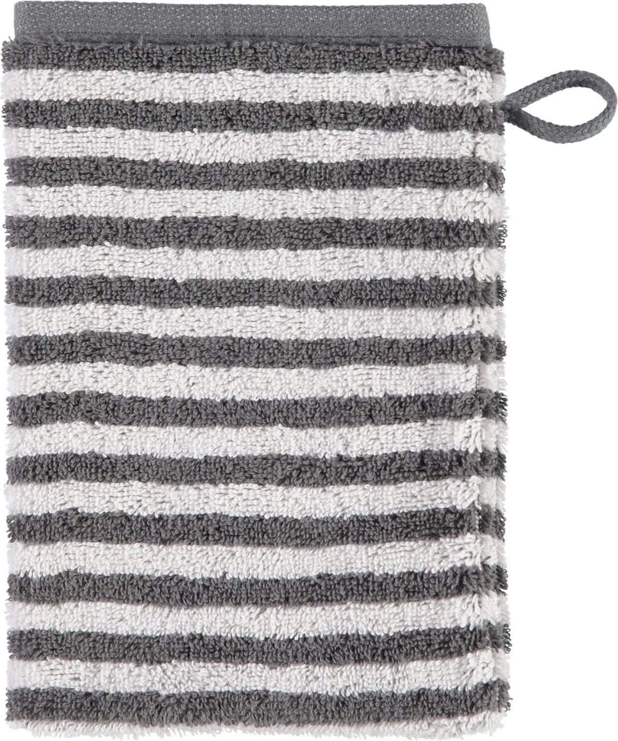 Club Waschhandschuh gestreift 16 x 22 cm, dunkelgrau