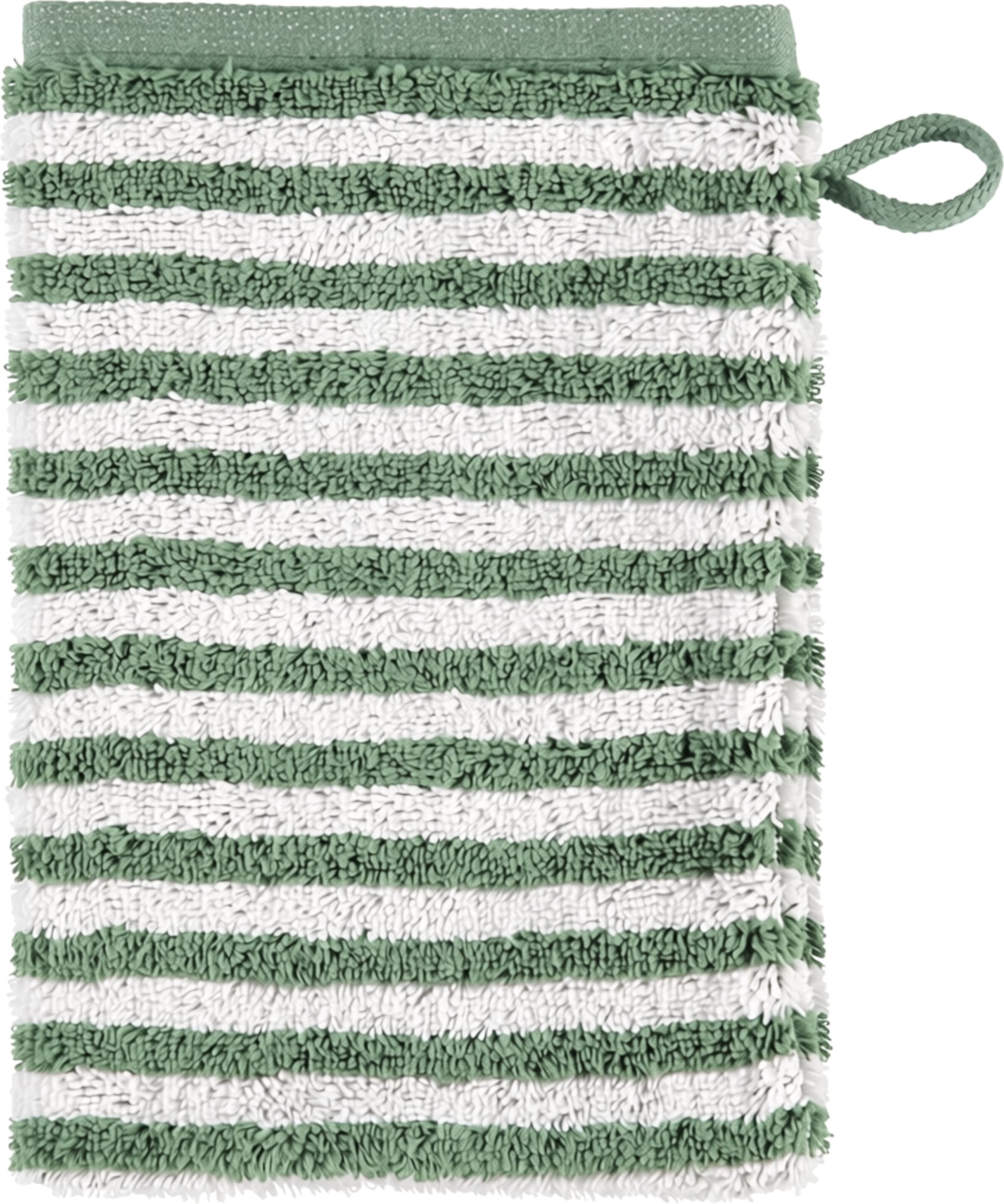 Club Waschhandschuh gestreift 16 x 22 cm, eukalyptus