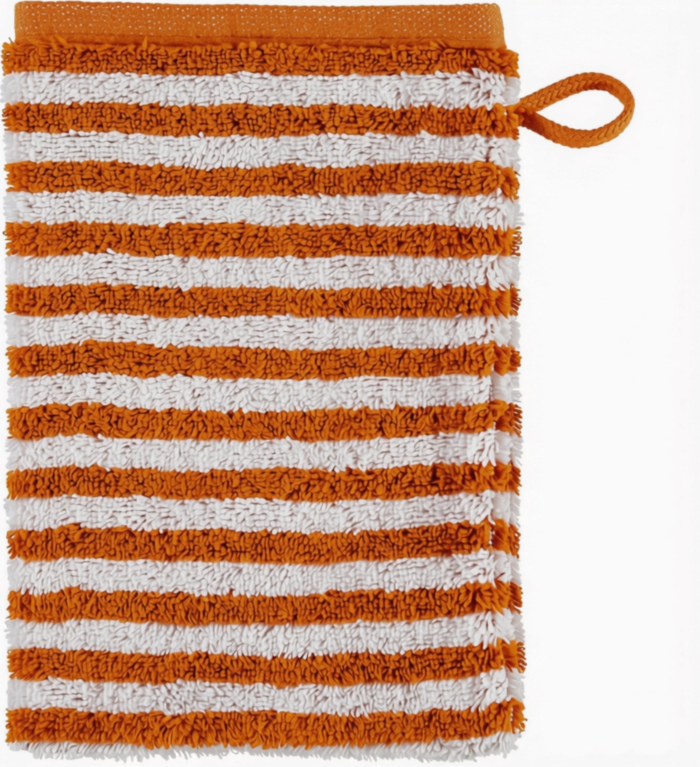 Club Waschhandschuh gestreift 16 x 22 cm, kupfer