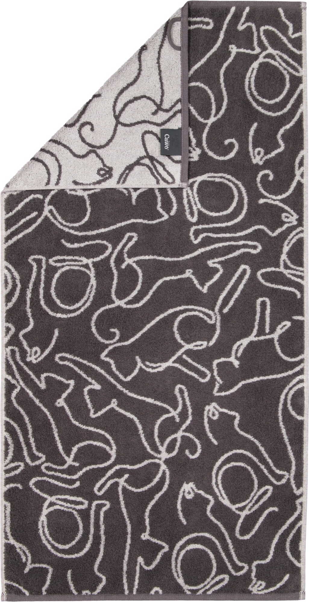 Cute Cats Badetuch Cats 80 x 150 cm, dunkelgrau-platin