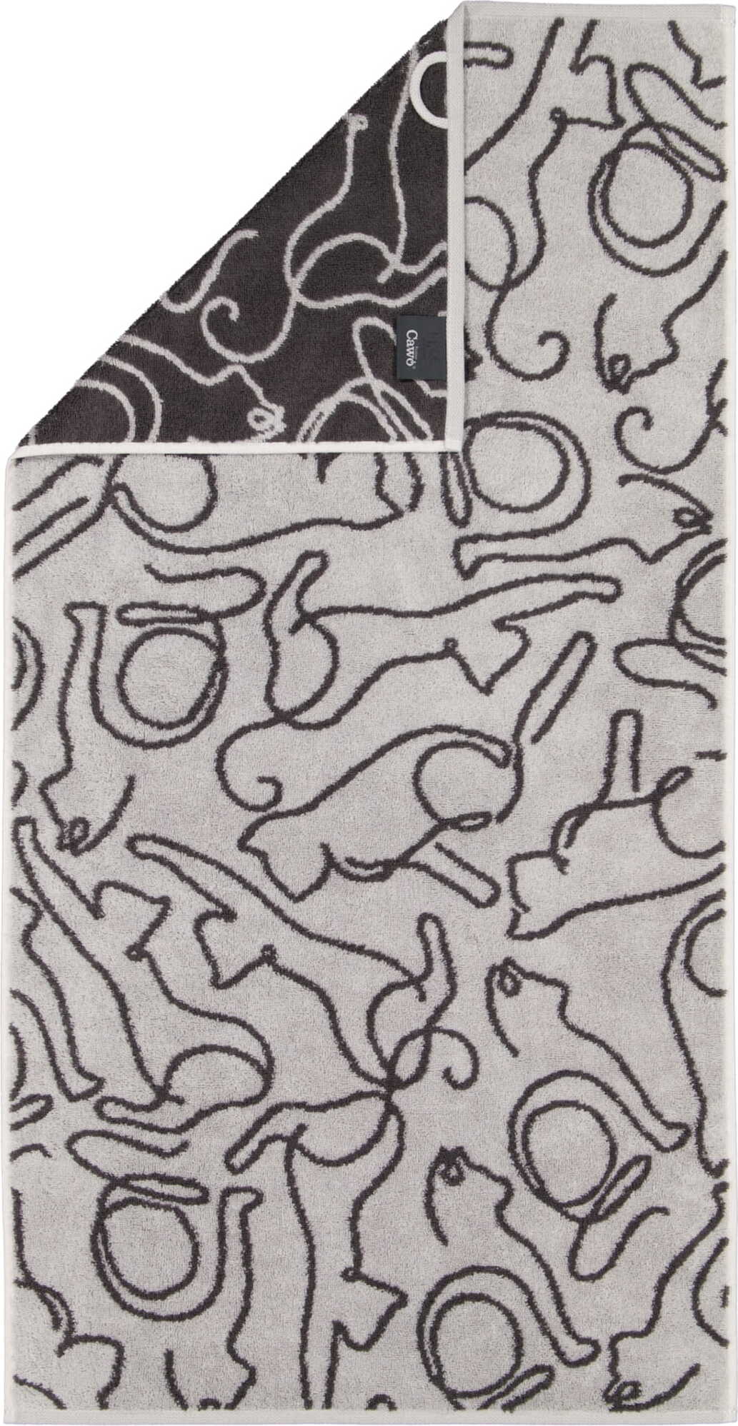 Cute Cats Cats Handtuch 50 x 100 cm, platin-dunkelgrau