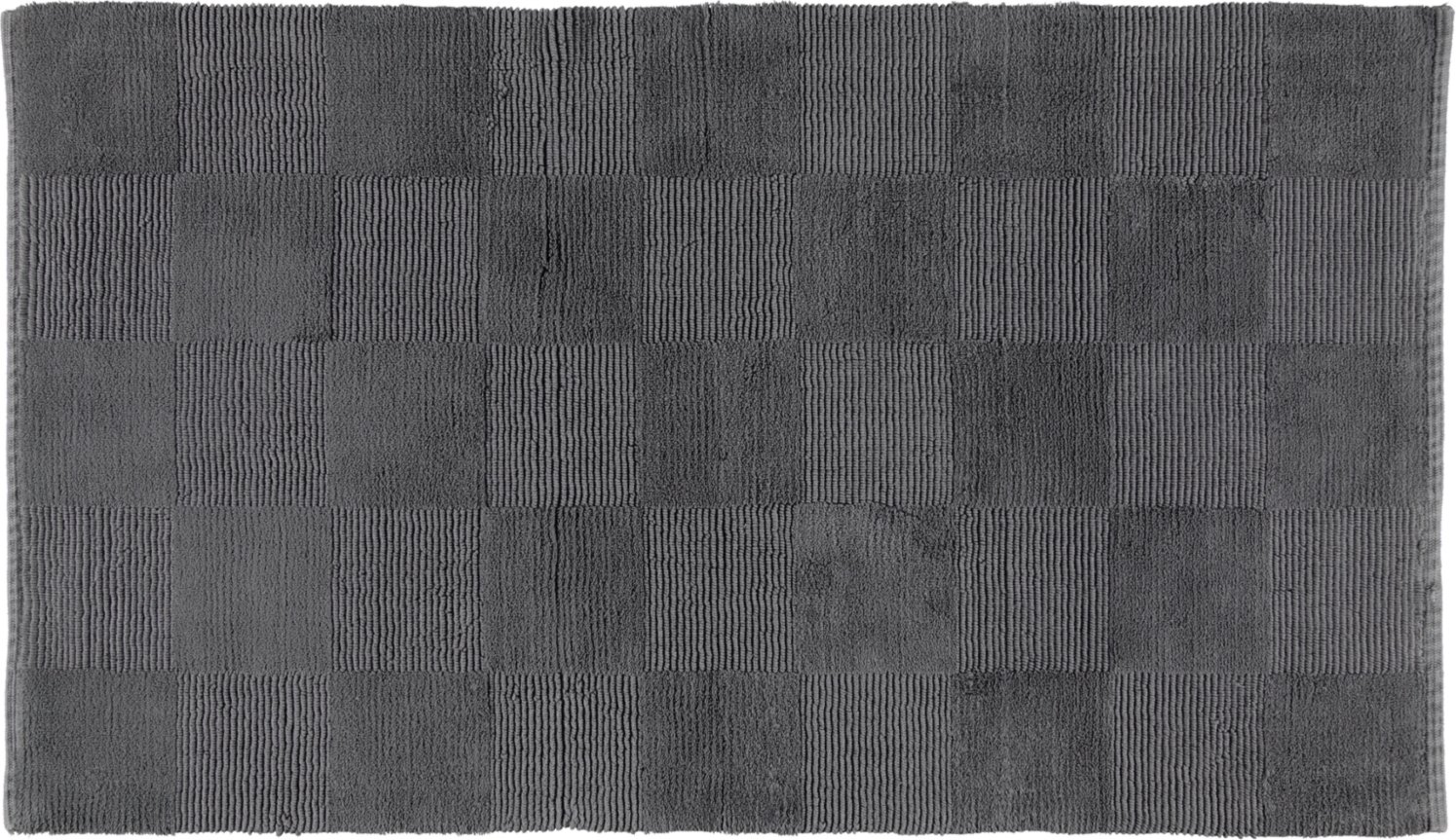 Dywanik łazienkowy Cawo szachownica 60 x 100 cm antracytowy tkany ręcznie