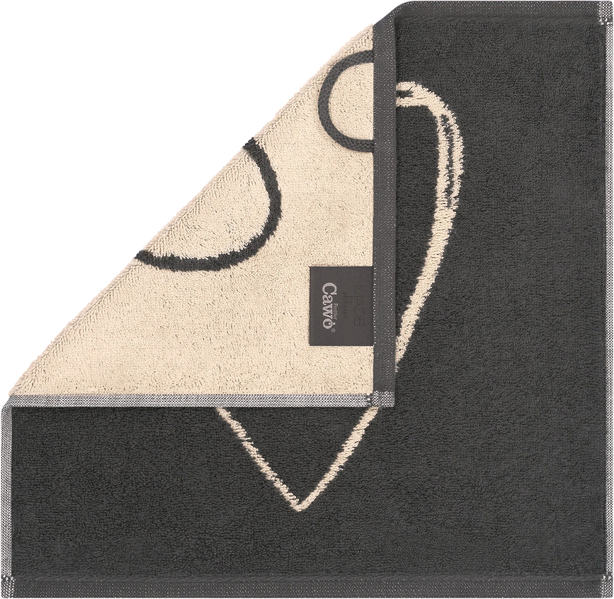 Heart Beats You&Me håndklæder 30 x 30 cm, beige-grå, 3 stk.