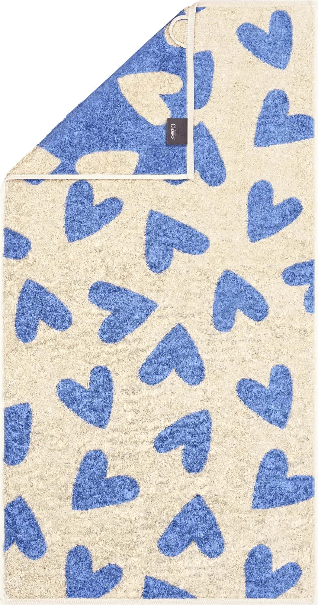 Hearts Handtuch 70 x 140 cm, blau